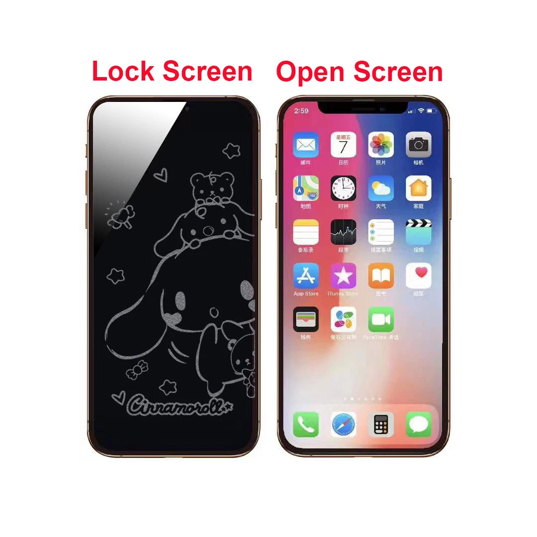 Cute Cinnamoroll Privacy Tempered Glass Screen Protector